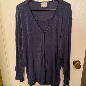 Navy Blue Fashion Bug Faux Layered Top